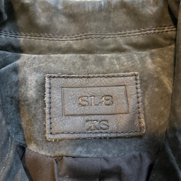 SL8 blank nyc gray suede leather moto jacket women’s xsmall - Picture 4 of 10